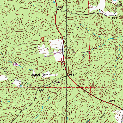 Topographic Map of Ozark Gospel Center (historical), MO
