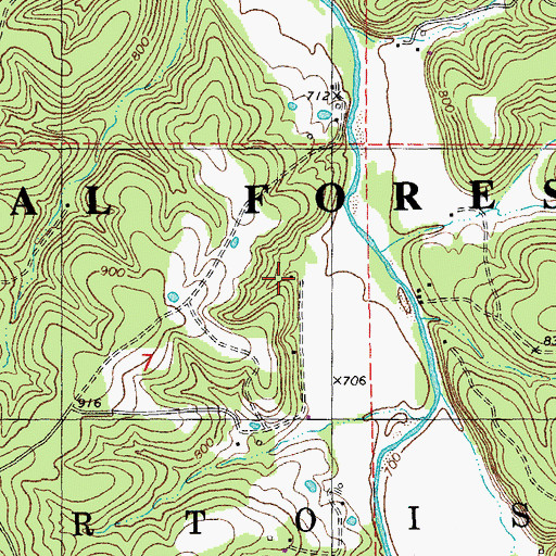 Topographic Map of Slowenski School (historical), MO