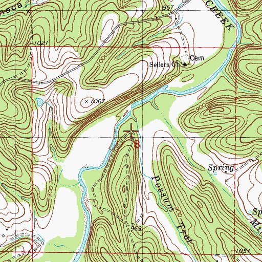 Topographic Map of Sellers School (historical), MO