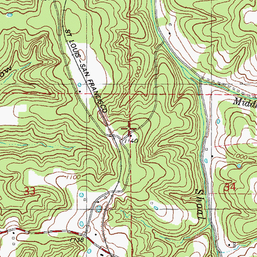 Topographic Map of Lookout School (historical), MO