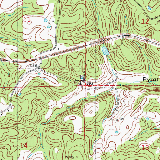 Topographic Map of Pyatt Hollow Church (historical), MO