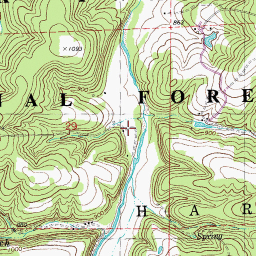 Topographic Map of Ishmael, MO