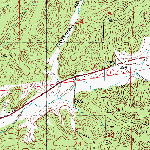 Topographic Map of Levey School (historical), MO
