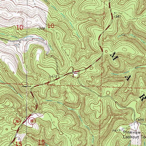 Topographic Map of Pineview School (historical), MO