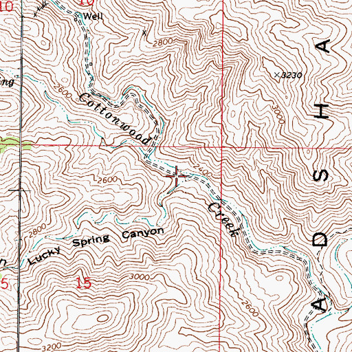 Topographic Map of Lucky Spring Canyon, AZ