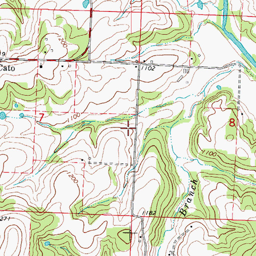 Topographic Map of Mountain Home School (historical), MO