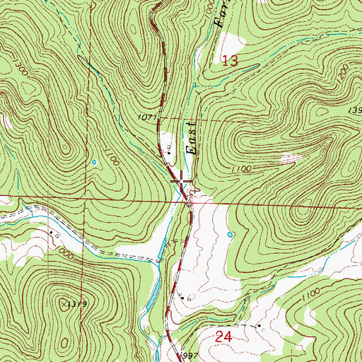 Topographic Map of East Fork School (historical), MO