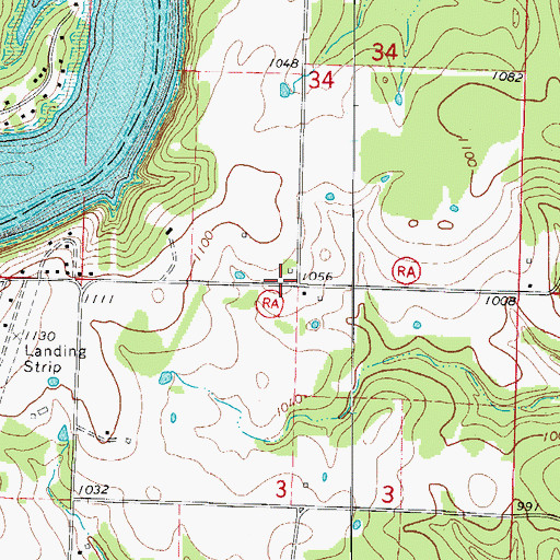 Topographic Map of New Hope School (historical), MO