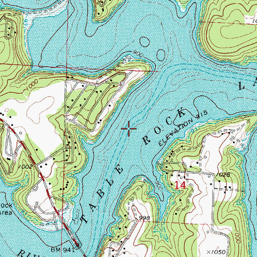 Topographic Map of Easley Ford (historical), MO