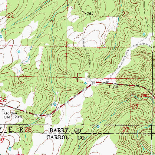 Topographic Map of Liberty Church (historical), MO