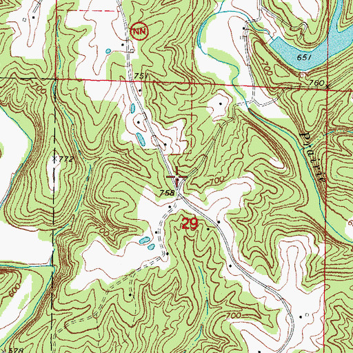 Topographic Map of Herring School (historical), MO