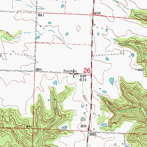 Topographic Map of Holman School (historical), MO