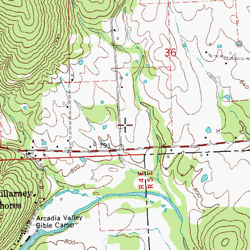 Topographic Map of Brown Cemetery, MO
