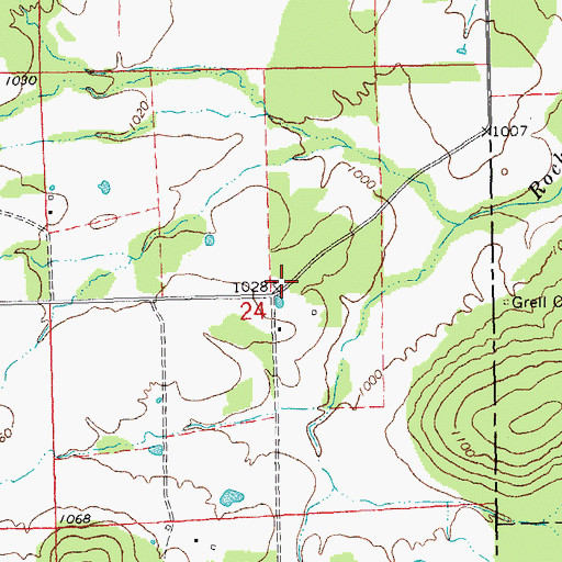 Topographic Map of Flatwoods School, MO