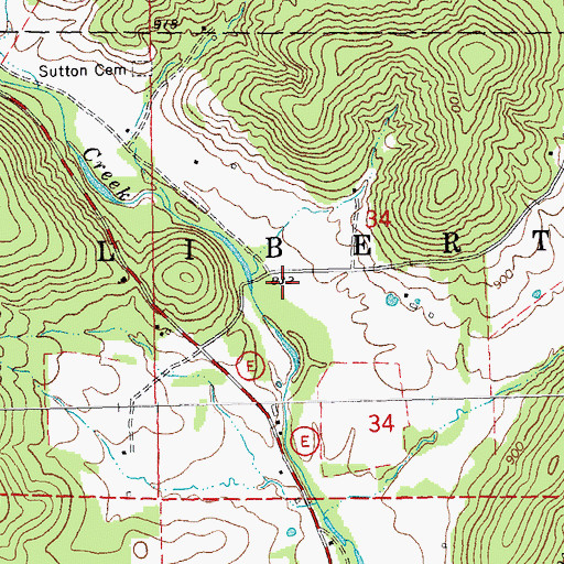 Topographic Map of Hopewell Church (historical), MO