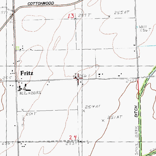 Topographic Map of Fritz School (historical), AR