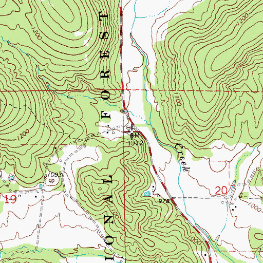Topographic Map of White School, MO