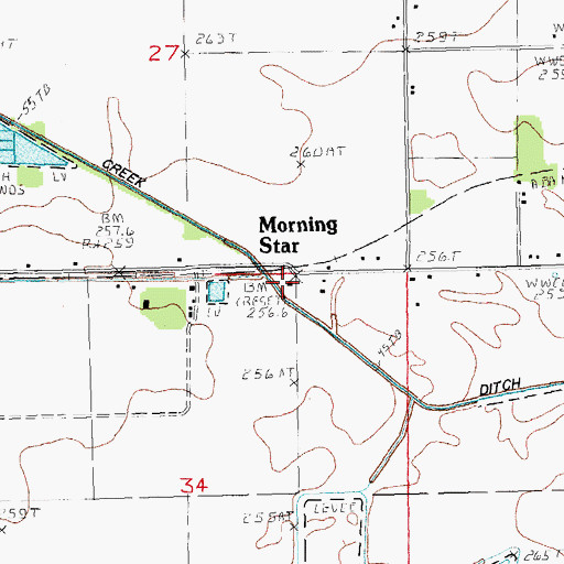 Topographic Map of Morning Star Methodist Church (historical), AR