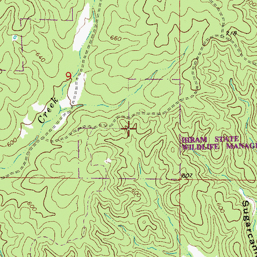 Topographic Map of Hiram State Wildlife Management Area, MO