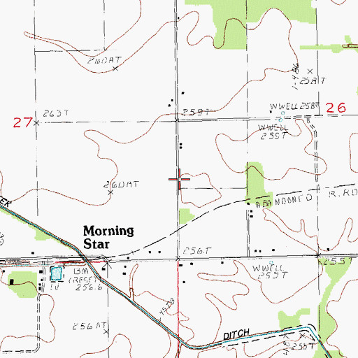 Topographic Map of Morning Star School (historical), AR