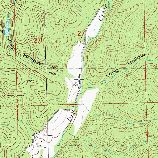 Topographic Map of Jury Hollow, MO