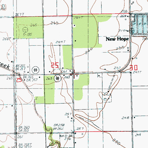 Topographic Map of New Hope School (historical), AR