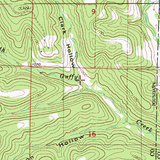 Topographic Map of Clark Hollow, MO