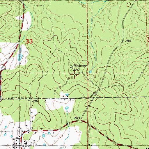 Topographic Map of CCC Camp (historical), MO