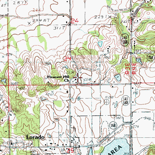 Topographic Map of Pleasant Hill School (historical), AR