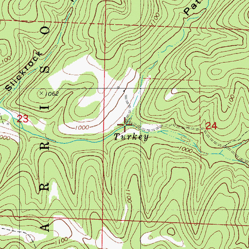 Topographic Map of Patterson Hollow, MO