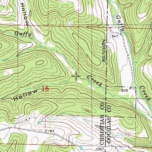 Topographic Map of Persimmon Hollow, MO