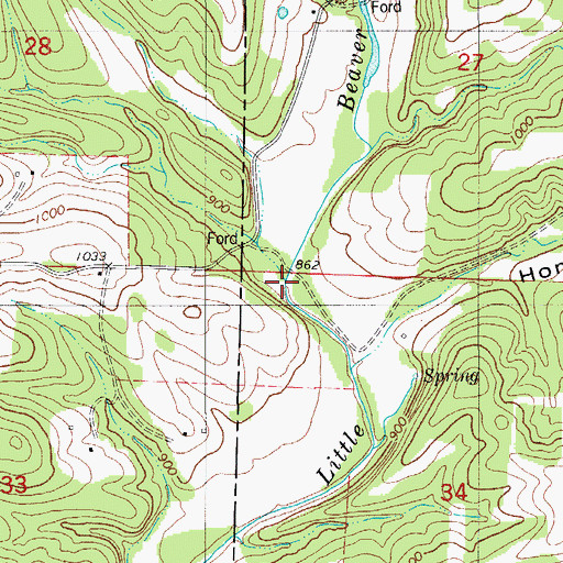 Topographic Map of Old Schoolhouse Hollow, MO