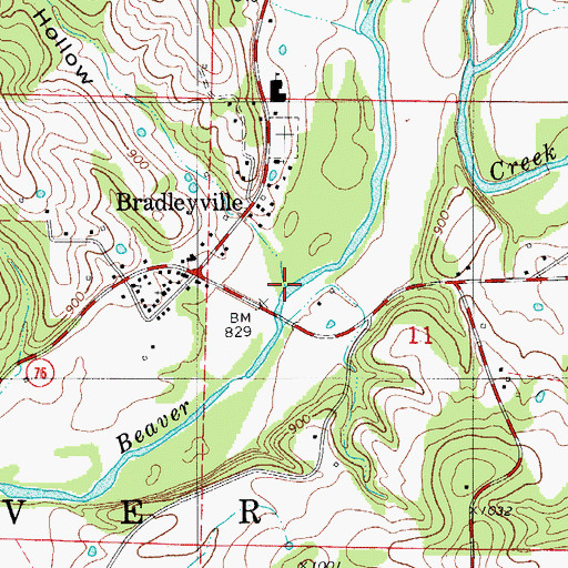 Topographic Map of Joe Hollow, MO