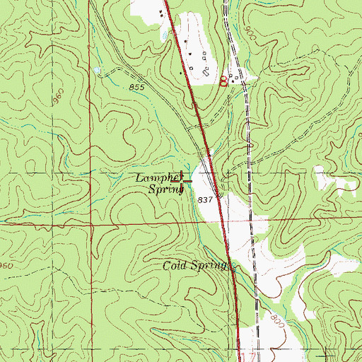 Topographic Map of Lampher Spring, MO