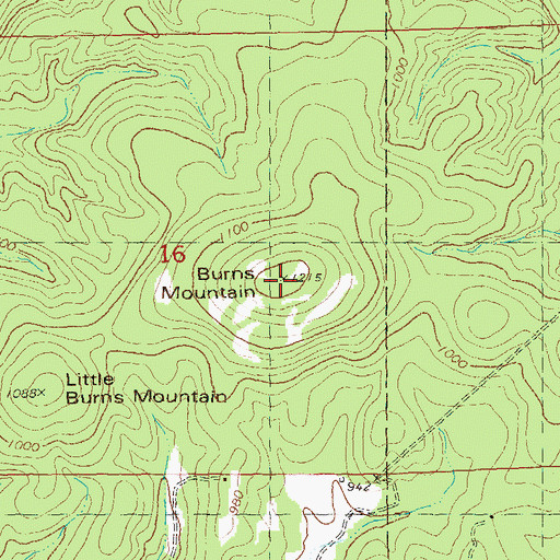 Topographic Map of Little Burns Mountain, MO