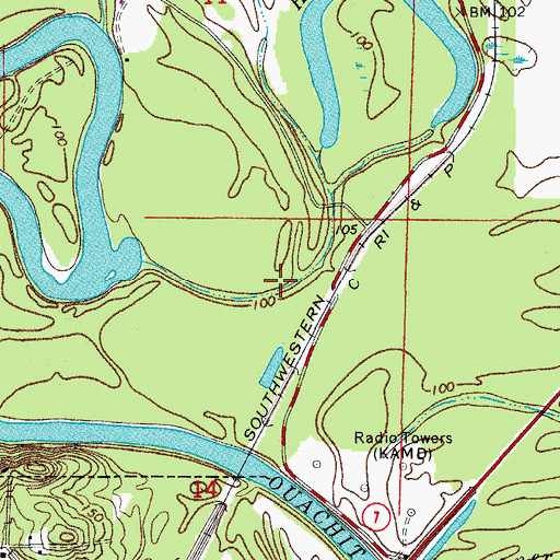 Topographic Map of Newman Slough, AR