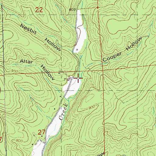 Topographic Map of Cooper Hollow, MO