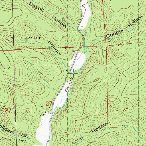 Topographic Map of Altar Hollow, MO