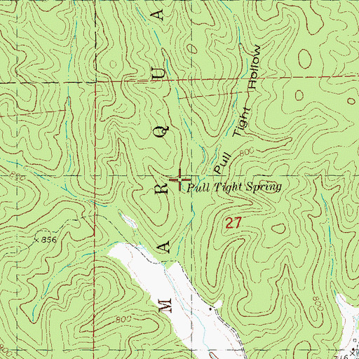 Topographic Map of Pull Tight Spring, MO
