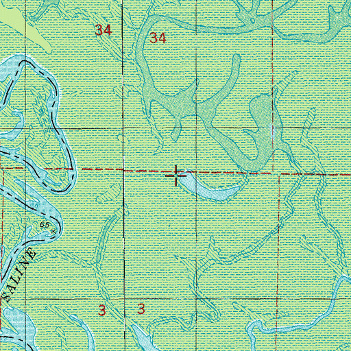 Topographic Map of Felsenthal National Wildlife Refuge, AR