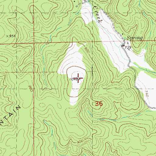 Topographic Map of Clemons Mountain, MO