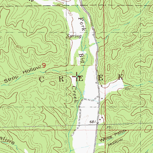 Topographic Map of Strop Hollow, MO