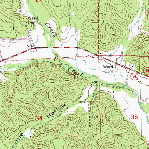 Topographic Map of Andy Jack Hollow, MO