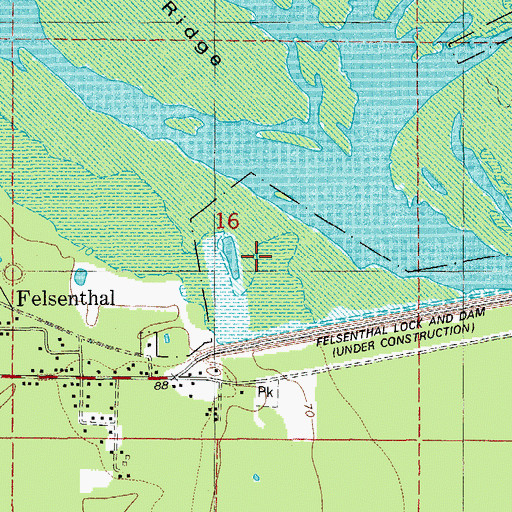 Topographic Map of Grand Marais Recreation Site, AR