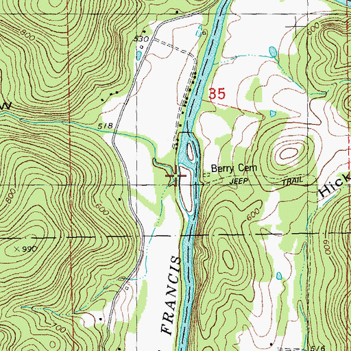 Topographic Map of Jackson Hollow, MO