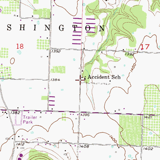 Topographic Map of Accident, AR