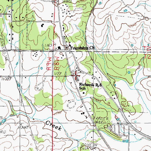 Topographic Map of Richards R-5 School, MO