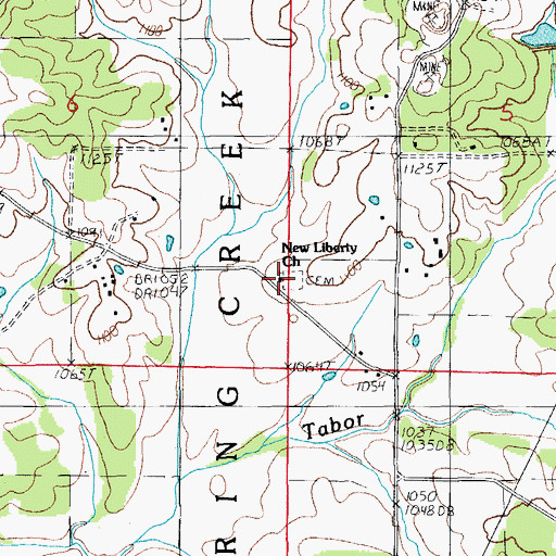 Topographic Map of New Liberty Church, MO