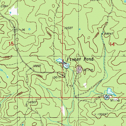 Topographic Map of Fisher Pond, MO