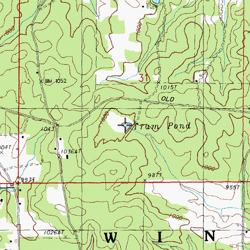 Topographic Map of Tram Pond, MO